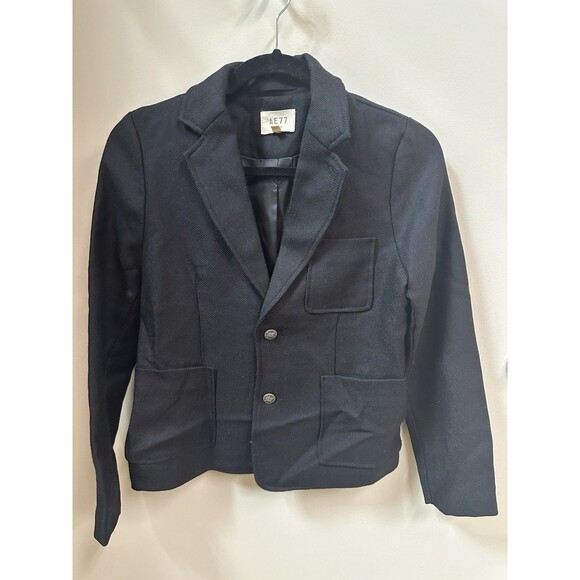 AE77 Blazer Women's Black Size XS Wool Jacket Coat NWOT - Picture 2 of 8
